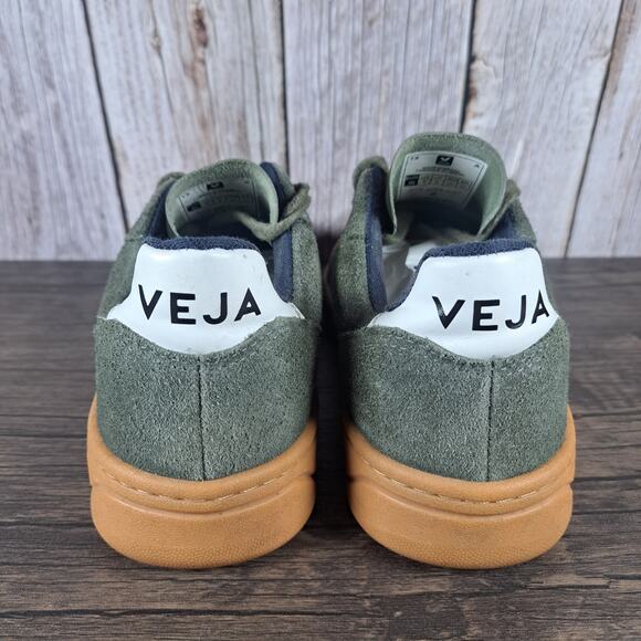 Veja V-10 Suede Army Green Gum Sneaker Women's Sz 8 (GUC) - Picture 4 of 9